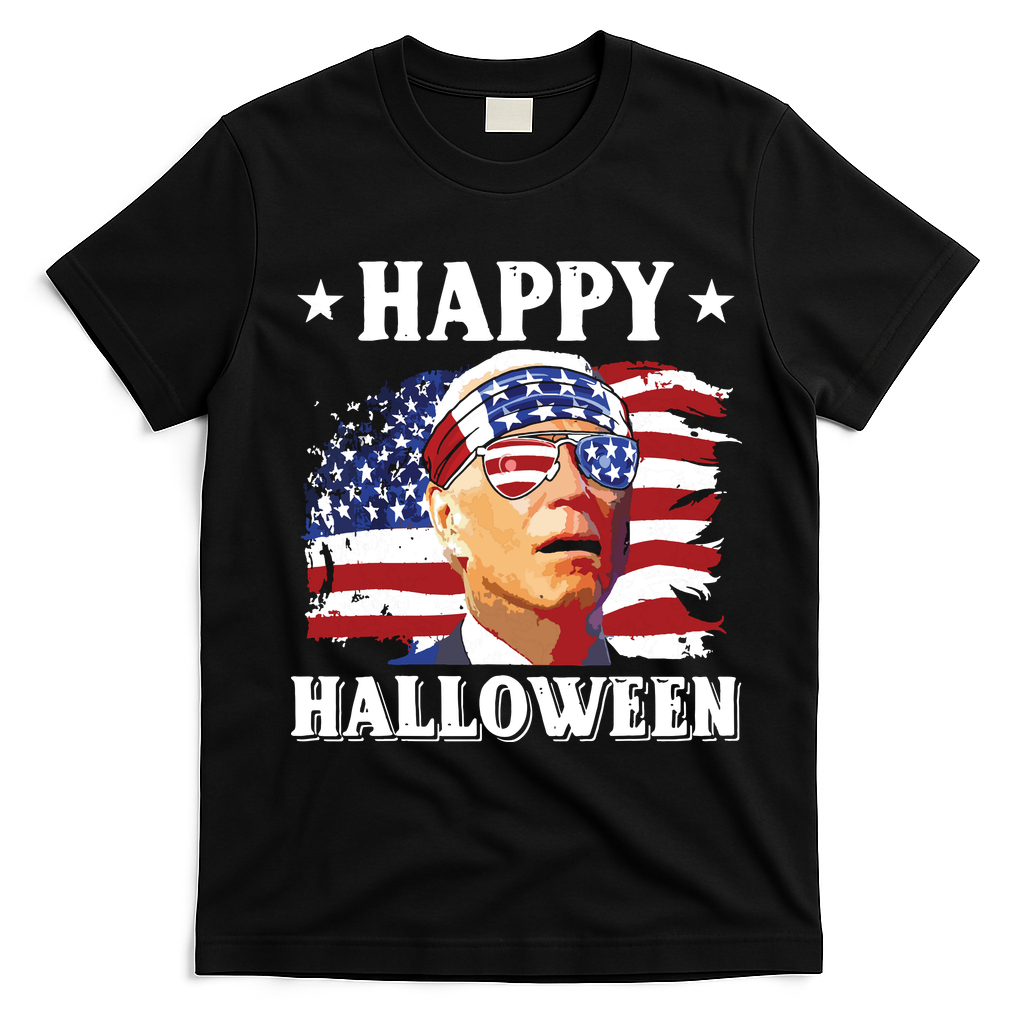 Funny Joe Biden 4th Of July Happy Halloween T-Shirt - Black
