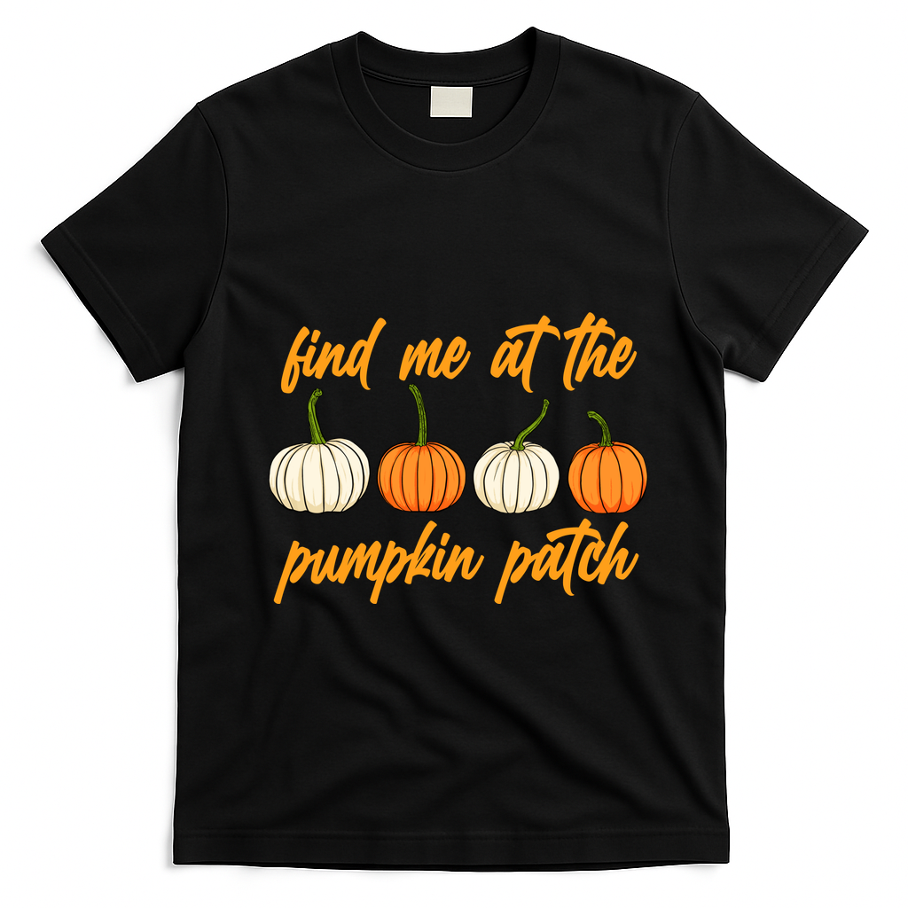Find Me At The Pumpkin Patch Cute T-Shirt - Black