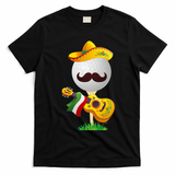 Funny Mexican Golf Ball Sombrero Guitar Cinco De Mayo T-Shirt - Black