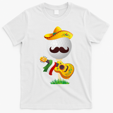 Funny Mexican Golf Ball Sombrero Guitar Cinco De Mayo T-Shirt - White