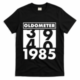 Funny Oldometer Made In 1985 40th Birthday T-Shirt - Black