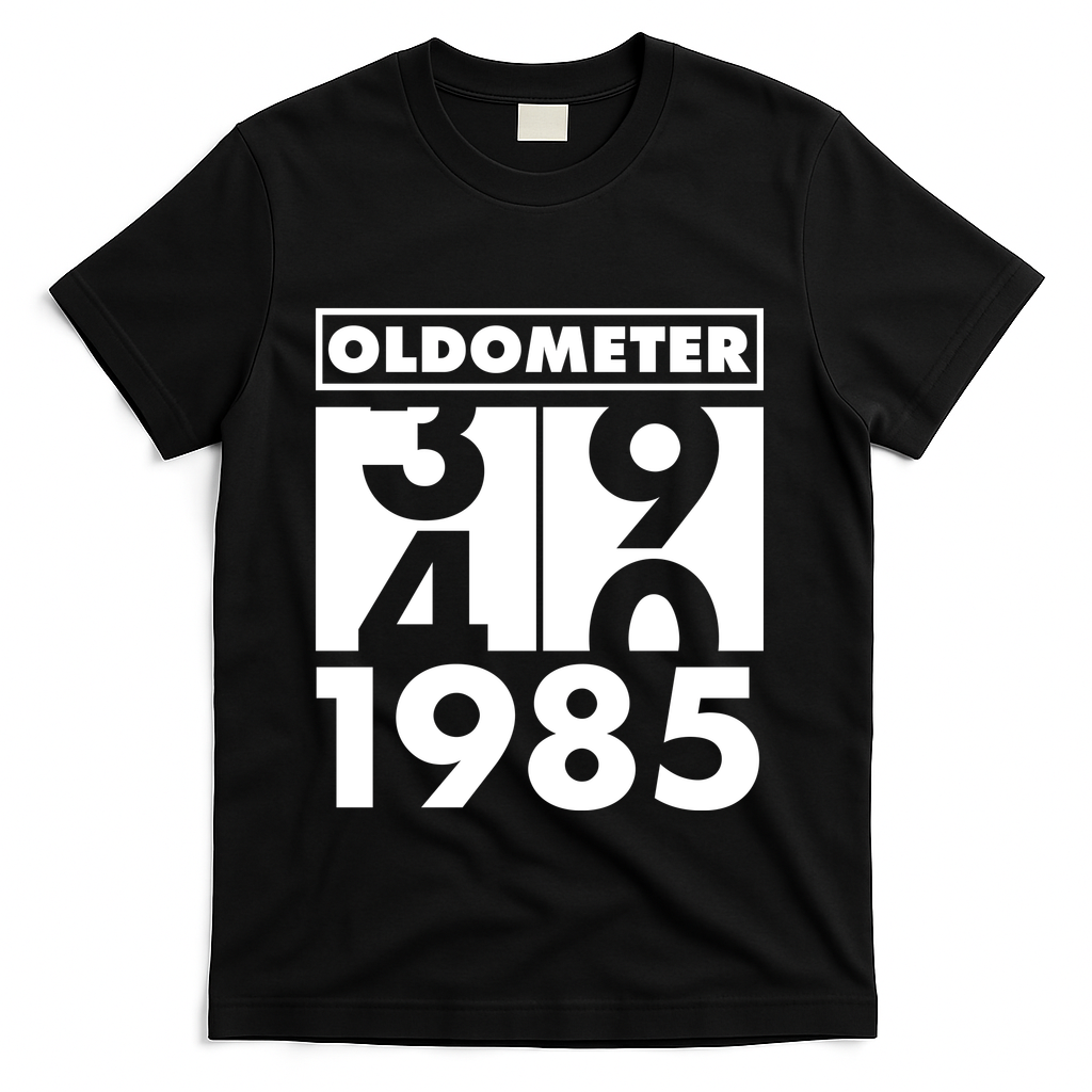 Funny Oldometer Made In 1985 40th Birthday T-Shirt - Black