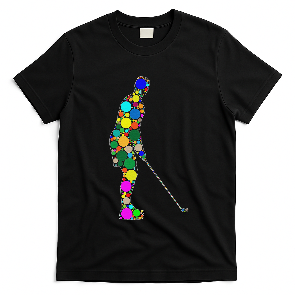 Funny Polka Dot Golf Lover September 15th Dot Day T-Shirt - Black