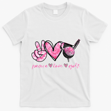 Funny Peace Love Golf Player Sport Lovers T-Shirt - White