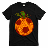 Funny Pumpkin Soccer Ball Halloween T-Shirt - Black