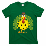 Funny Pickleball Thanksgiving Golf Ball Turkey Lover T-Shirt - Irish Green