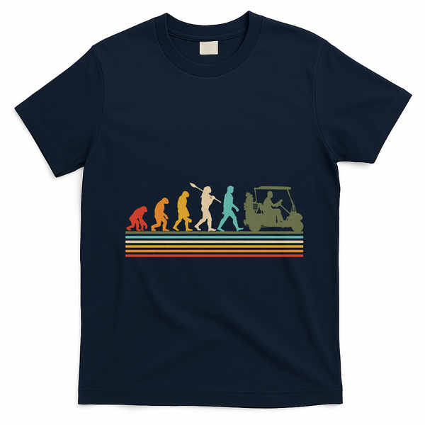 Funny Retro Evolution Of A Golfer T-Shirt - Navy Blue