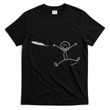 Frisbee Stickman Disc Golf Funny Ultimate Frisbee Game T-Shirt - Black