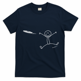 Frisbee Stickman Disc Golf Funny Ultimate Frisbee Game T-Shirt - Navy Blue