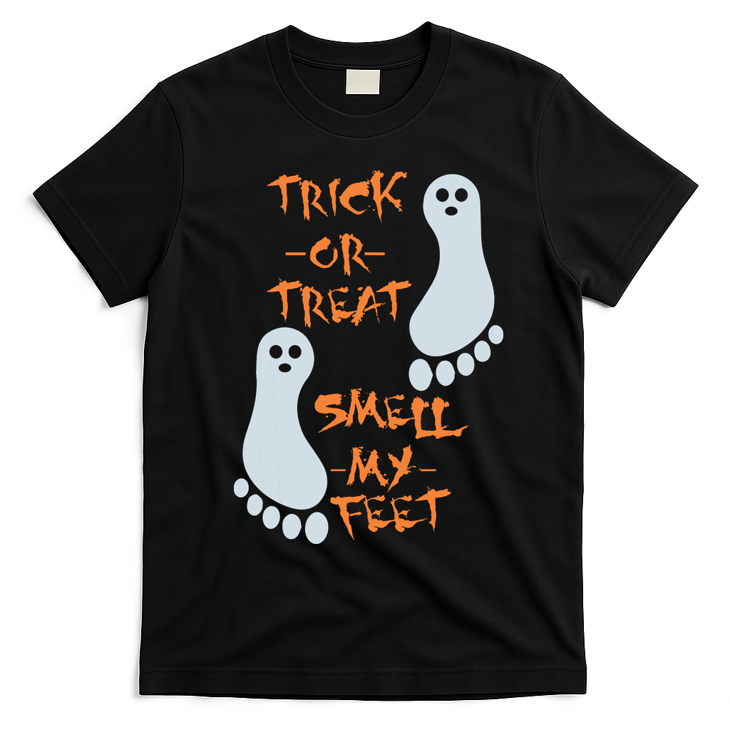 Funny Trick Or Treat Smell My Feet Halloween T-Shirt - Black