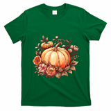 Fall Women Autumn Pumpkin Graphic Vintage Thanksgiving T-Shirt - Irish Green