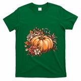 Fall Women Vintage Pumpkin Autumn Graphic Thanksgiving T-Shirt - Irish Green