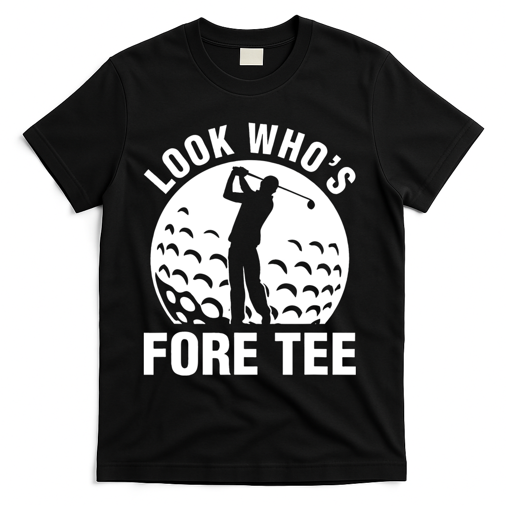Golf 40th Birthday Look Who’s Fore 40 Forty T-Shirt - Black
