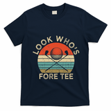 Golf 40th Birthday Pun Vintage Look Who’S Fore T-Shirt - Navy Blue