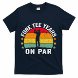 Golf 40th Birthday Pun Retro Vintage Look Who’S Fore Tee T-Shirt - Navy