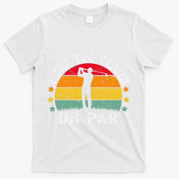 Golf 40th Birthday Pun Retro Vintage Look Who’S Fore Tee T-Shirt - White