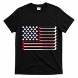 Golf American Flag Golf Player Lover Golfing Golfer T-Shirt - Black