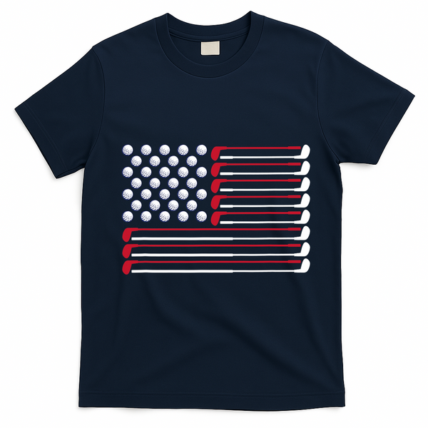 Golf American Flag Golf Player Lover Golfing Golfer T-Shirt - Navy Blue