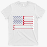 Golf American Flag Golf Player Lover Golfing Golfer T-Shirt - White