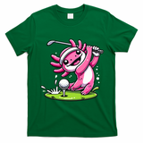 Golfer Axolotl Playing Golf, Golf Player Sports T-Shirt - Irish Green