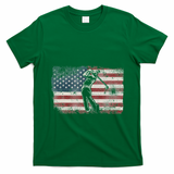 Golf American Usa Flag Vintage T-Shirt - Irish Green