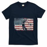 Golf American Usa Flag Vintage T-Shirt - Navy Blue