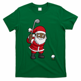 Golf Black African American Santa Claus Golfer Golfing Dad Great Gift T-Shirt - Irish Green