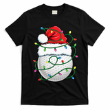 Golf Ball Santa Hat S Christmas Golfing Xmas Lights T-Shirt - Black