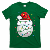 Golf Ball Santa Hat S Christmas Golfing Xmas Lights T-Shirt - Irish Green