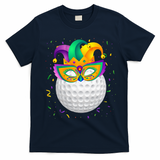 Golf Ball With Jester Hat Mardi Gras Fat Tuesday Parade T-Shirt - Navy Blue