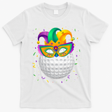 Golf Ball With Jester Hat Mardi Gras Fat Tuesday Parade T-Shirt - White