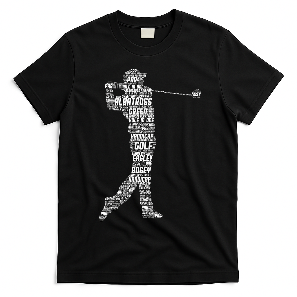 Golf Club Golfer Golfing T-Shirt - Black