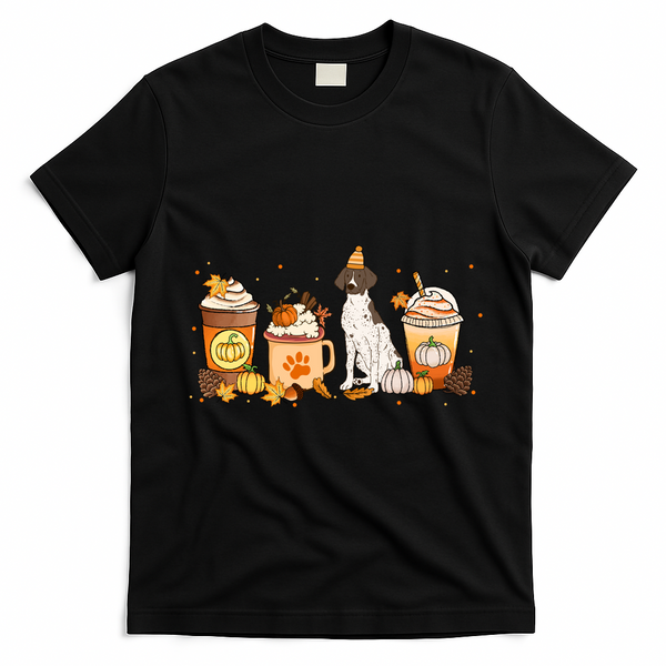 Gsp Coffee Pumpkin Spice Dog Lovers Fall Thanksgiving Gift T-Shirt - Black