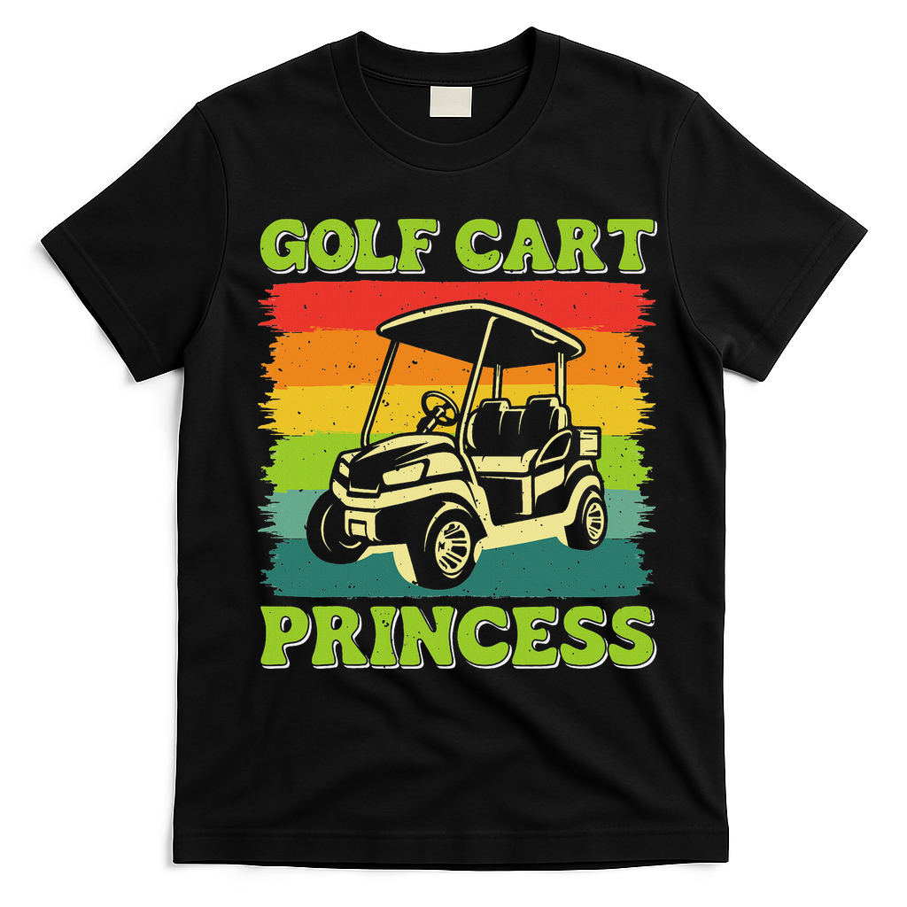 Golf Cart Princess Golf Sports Player Lover Golfer Golfing T-Shirt - Black
