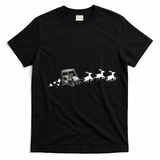 Golf Cart Santa Christmas Sleigh Funny Golf Cart Xmas Gift T-Shirt - Black