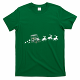 Golf Cart Santa Christmas Sleigh Funny Golf Cart Xmas Gift T-Shirt - Irish Green