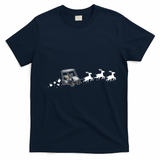 Golf Cart Santa Christmas Sleigh Funny Golf Cart Xmas Gift T-Shirt - Navy Blue