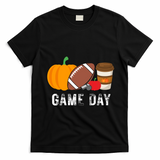 Game Day Football Pumpkin Fall T-Shirt - Black