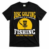 Great Disc Golf And Fishing Gift T-Shirt - Black