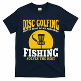 Great Disc Golf And Fishing Gift T-Shirt - Navy Blue