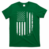Golf Golfer American Flag Golf Flat T-Shirt - Irish Green