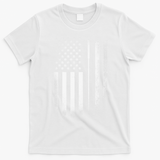 Golf Golfer American Flag Golf Flat T-Shirt - White
