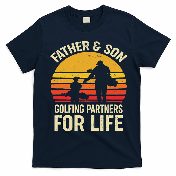 Golf Golfing Father Son Matching Dad T-Shirt - Navy Blue
