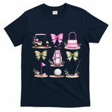Golf Mom Coquette Bow Golfer Golf Lovers Golf Player Mom T-Shirt - Navy Blue