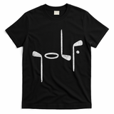 Golf Minimalist Logo Women Golf Fan Golfer T-Shirt - Black
