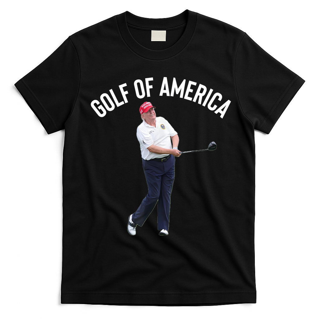 Golf Of America Donald Trump Pun T-Shirt - Black