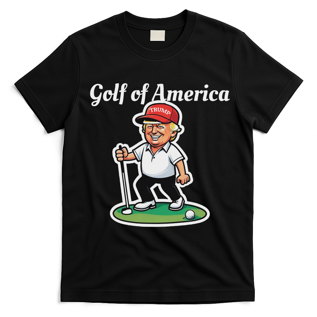Golf Of America Funny Trump Humor Golfing T-Shirt - Black
