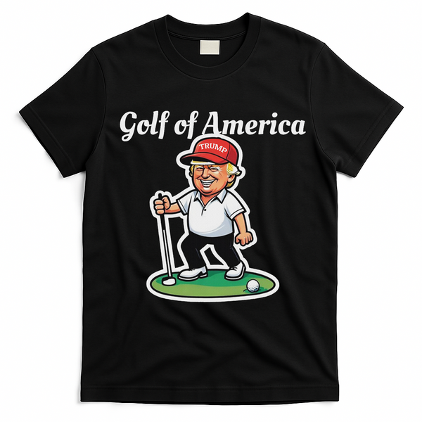 Golf Of America Funny Trump Humor Golfing T-Shirt - Black