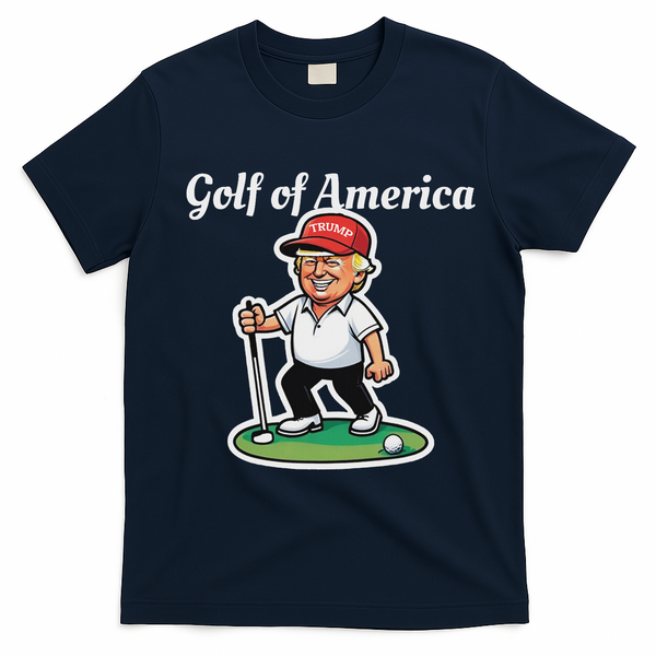 Golf Of America Funny Trump Humor Golfing T-Shirt - Navy Blue