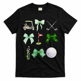 Golf Preppy Coquette Watercolor T-Shirt - Black